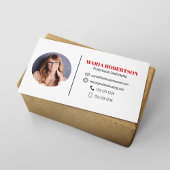 モダンシンプルミニマルQRコードソーシャルメディア赤 名刺