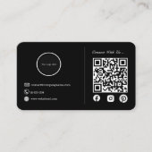 モダンシンプルミニマルQRコードソーシャルメディアDark 名刺 (正面)