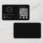 モダンシンプルミニマルQRコードソーシャルメディアDark 名刺 (正面/裏面)