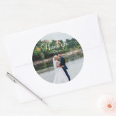 モダンシンプルミニマ結婚リストの写真感謝していyou ラウンドシール (封筒)