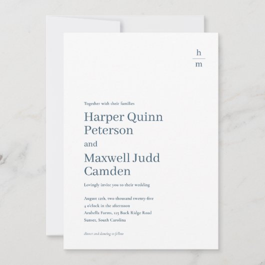 モダンシンプルミニマ結婚リスト 招待状 (正面)