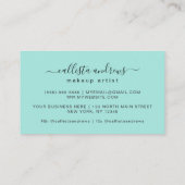 モダンシンプルミントタイポグラフィメイクアップアーティスト 名刺 (裏面)