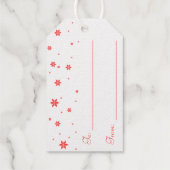 モダンシンプルムースレッドスノーフレーク ギフトタグ (裏面)