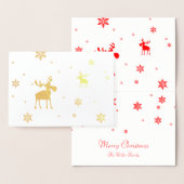 モダンシンプルムース雪片フォイル挨拶カード 箔カード (ディスプレー)