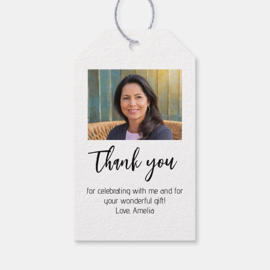 モダンシンプルメッセージカード写真誕生日 ギフトタグ (裏面)