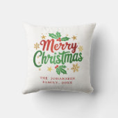 モダンシンプルメリークリスマスタイポグラフィ クッション (裏面)