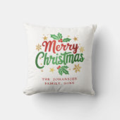 モダンシンプルメリークリスマスタイポグラフィ クッション (正面)
