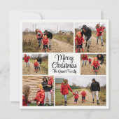 モダンシンプルメリークリスマスファミリーコラージュ シーズンカード (正面)