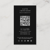 モダンシンプルモノクロ写真QRコード 名刺 (裏面)