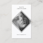 モダンシンプルモノクロ写真QRコード 名刺 (正面)