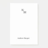 モダンシンプルモノグラムイニシャル ポストイット (正面)