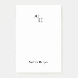 モダンシンプルモノグラムイニシャル ポストイット