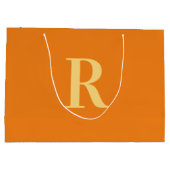 モダンシンプルモノグラムオレンジ ラージペーパーバッグ (裏面)