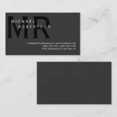 モダンシンプルモノグラムグレイ 名刺 (正面/裏面)