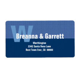 モダンシンプルモノグラムスタイルヒュスオブブルー03 ラベル