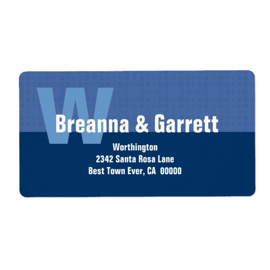 モダンシンプルモノグラムスタイルヒュスオブブルー03 ラベル (正面)