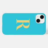 モダンシンプルモノグラムティール(緑がかった色)アクア Case-Mate iPhoneケース (裏面 (横))