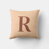 モダンシンプルモノグラムテラコッタベージュ クッション (裏面)