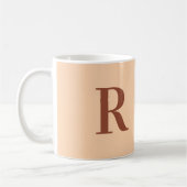 モダンシンプルモノグラムテラコッタベージュ コーヒーマグカップ (左)
