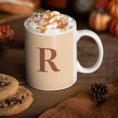 モダンシンプルモノグラムテラコッタベージュ コーヒーマグカップ