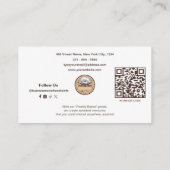 モダンシンプルモノグラムプロフェッショナルベーカリーホワイト 名刺 (裏面)