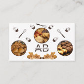 モダンシンプルモノグラムプロフェッショナルベーカリーホワイト 名刺 (正面)