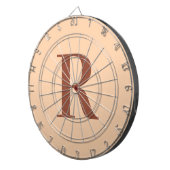 モダンシンプルモノグラムベージュブラウン ダーツボード (正面右)