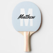 モダンシンプルモノグラム名ミニマル 卓球ラケット (正面)