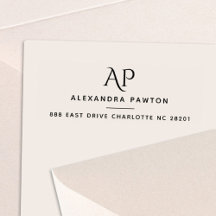 モダンシンプルモノグラム差出人住所