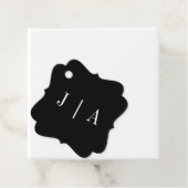 モダンシンプルモノグラム白黒結婚ズ フェイバータグ (インサイチュ)