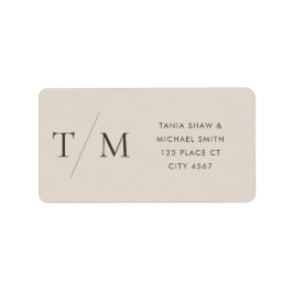 モダンシンプルモノグラム砂ミックス&マッチ結婚ズ ラベル