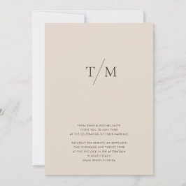 モダンシンプルモノグラム砂ミックス&マッチ結婚ズ 招待状
