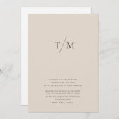 モダンシンプルモノグラム砂ミックス&マッチ結婚ズ 招待状 (正面/裏面)