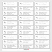 モダンシンプルモノグラム結婚のゲスト名アドレス シール (シート)