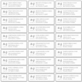 モダンシンプルモノグラム結婚のゲスト名アドレス シール (正面)