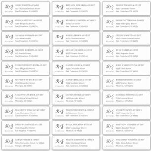 モダンシンプルモノグラム結婚のゲスト名アドレス シール