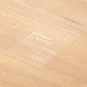 モダンシンプルモノグラム結婚ズ アクリル招待状 (レイダウン)