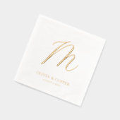 モダンシンプルモノグラム結婚ズ 箔ナプキン (左)