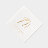 モダンシンプルモノグラム結婚ズ 箔ナプキン (右)