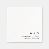 モダンシンプルモノグラム結婚ナプキンス スタンダードカクテルナプキン (正面)