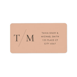 モダンシンプルモノグラム赤面ミックス&マッ結婚チ ラベル