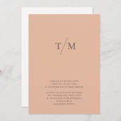 モダンシンプルモノグラム赤面ミックス&マッ結婚チ 招待状 (正面/裏面)