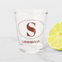 モダンシンプルモノグラムGroomsmenギフト結婚ズ