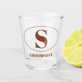 モダンシンプルモノグラムGroomsmenギフト結婚ズ ショットグラス