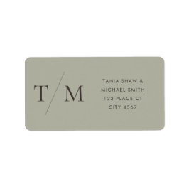 モダンシンプルモノグラムSage Mix & Match 結婚's ラベル