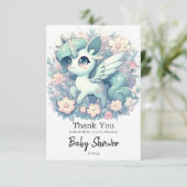 モダンシンプルユニコーン赤ちゃんシャワー サンキューカード (スタンド正面)