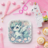 モダンシンプルユニコーン赤ちゃんシャワー ペーパープレート (パーティー)