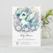モダンシンプルユニコーン赤ちゃんシャワー 招待状 (スタンド正面)