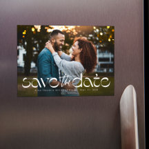 モダンシンプルユニークphoto save date