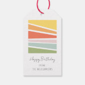 モダンシンプルレインボーケーキハッピーバースデーグリーティング ギフトタグ (裏面)
